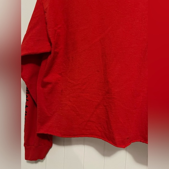 Jean-Michel Basquiat Graphic Long Sleeve Red Sweatshirt Goodie Two Sleeves M/L - Picture 12 of 12